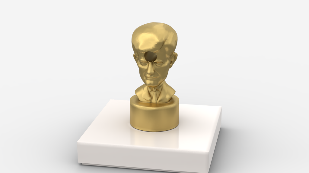 John Kennedy Statuette / Trophy with Pin Hole