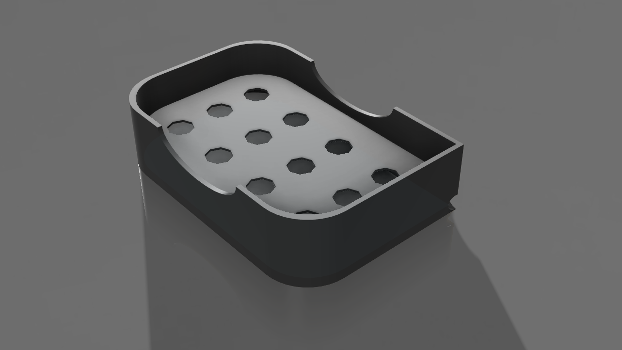 Soap dish with water drain