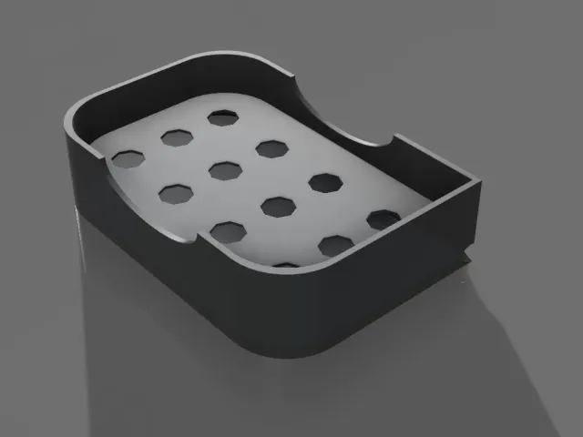 Soap dish with water drain