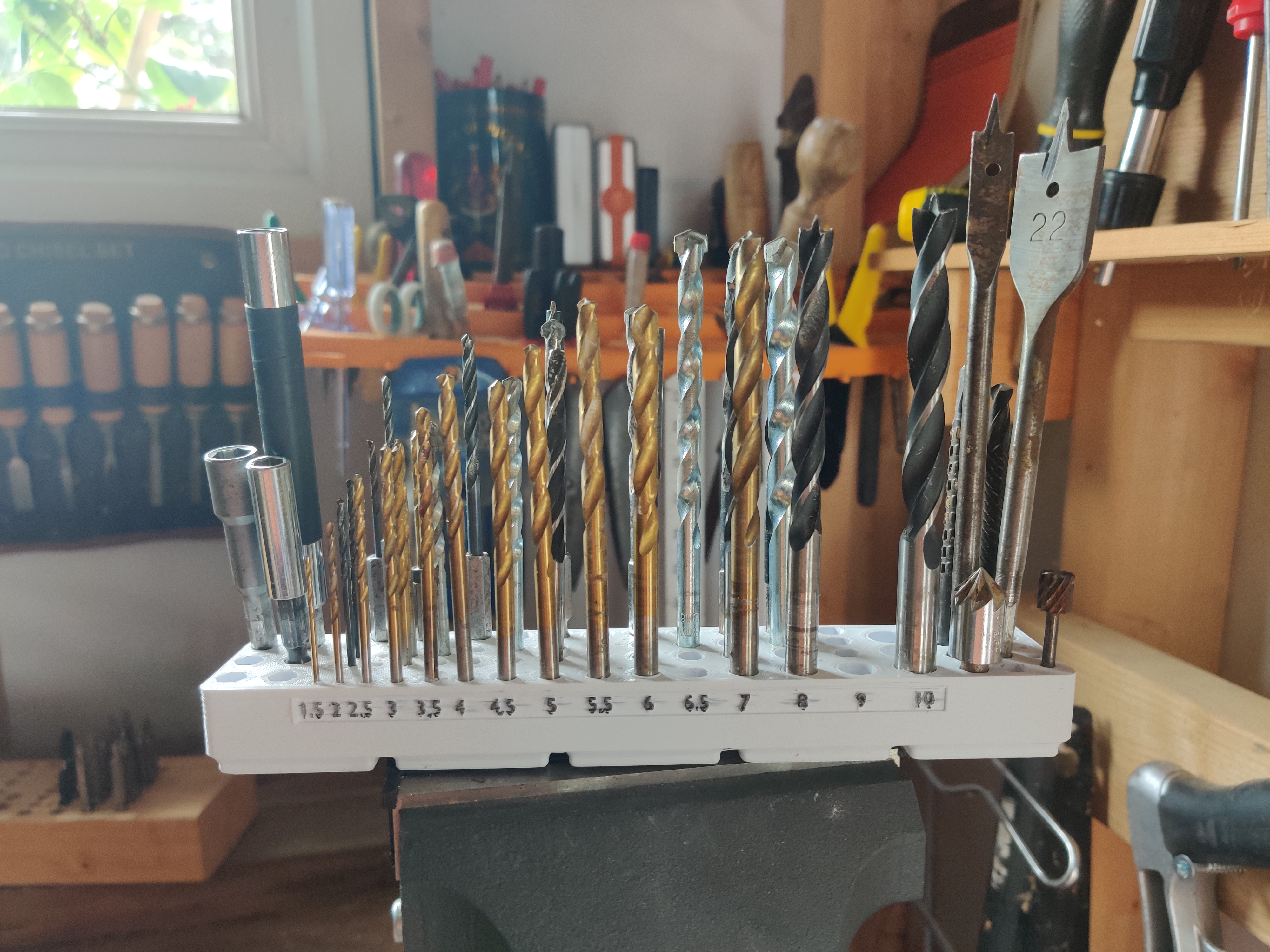 Homemade drill bit online organizer