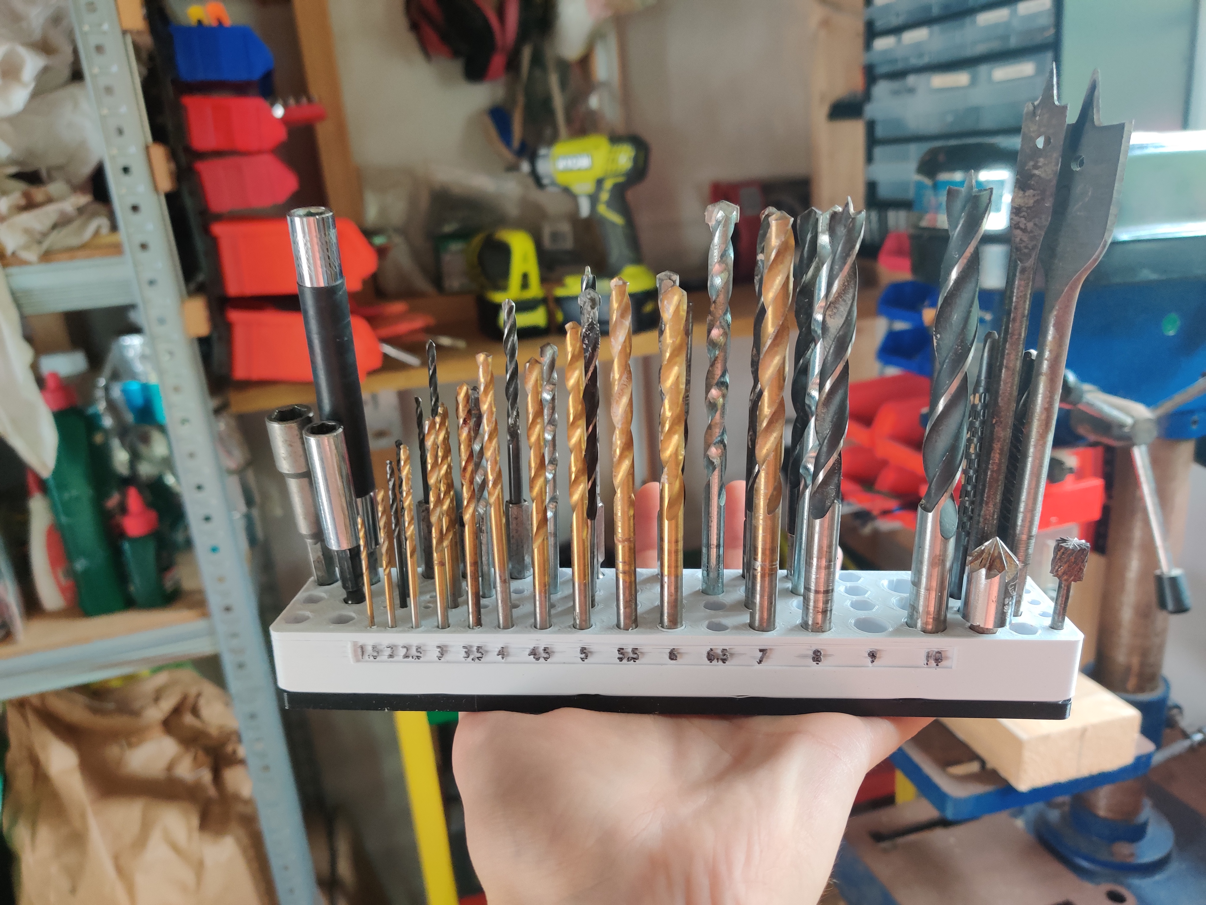 Gridfinity Mega Woodworking Drill Bit Organizer 5x1 by Orlando