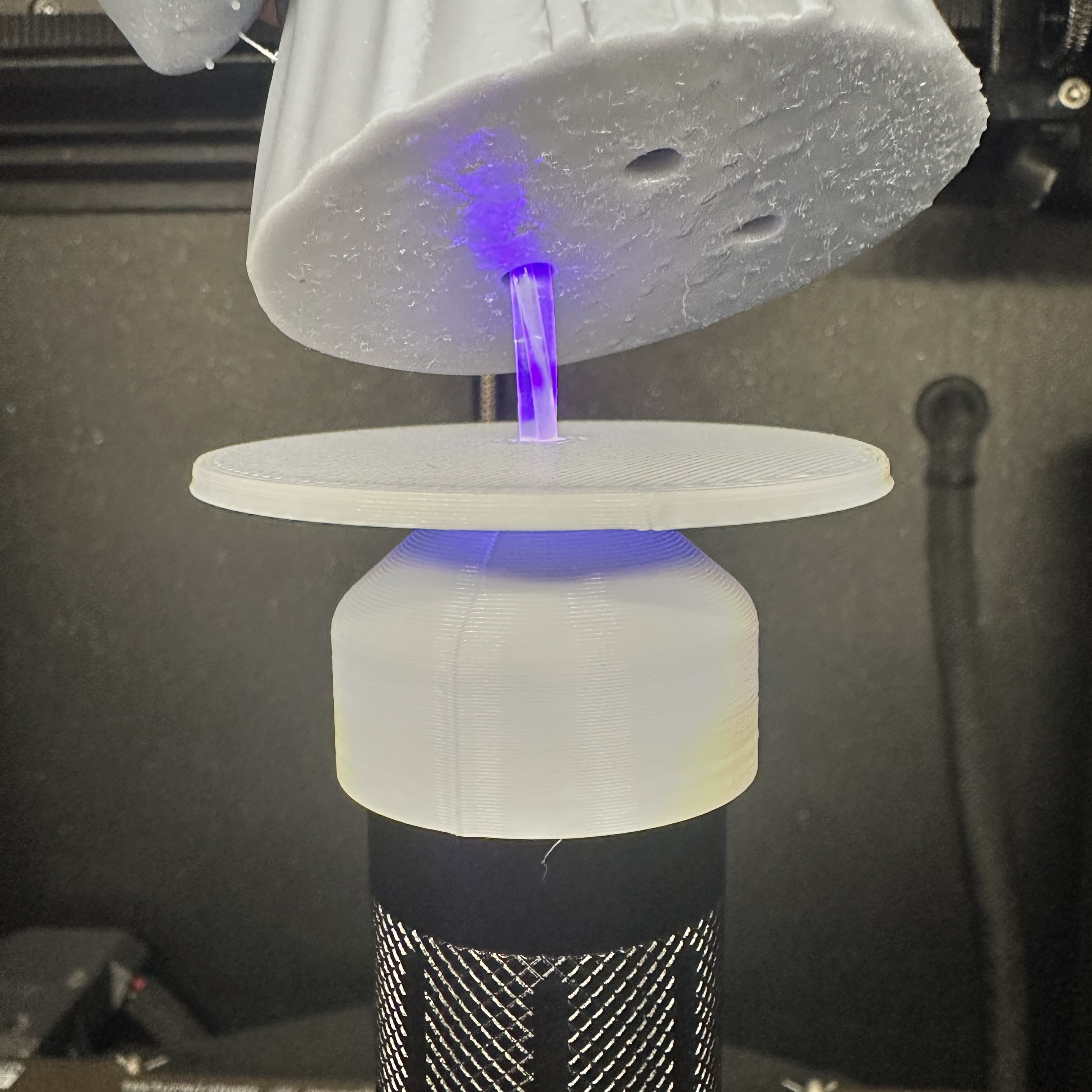 UV Flashlight Cap and Stand for Resin Curing with Fiber Optic Cable