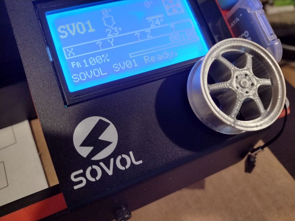 3D Printer Knob - Alloy Car Wheel
