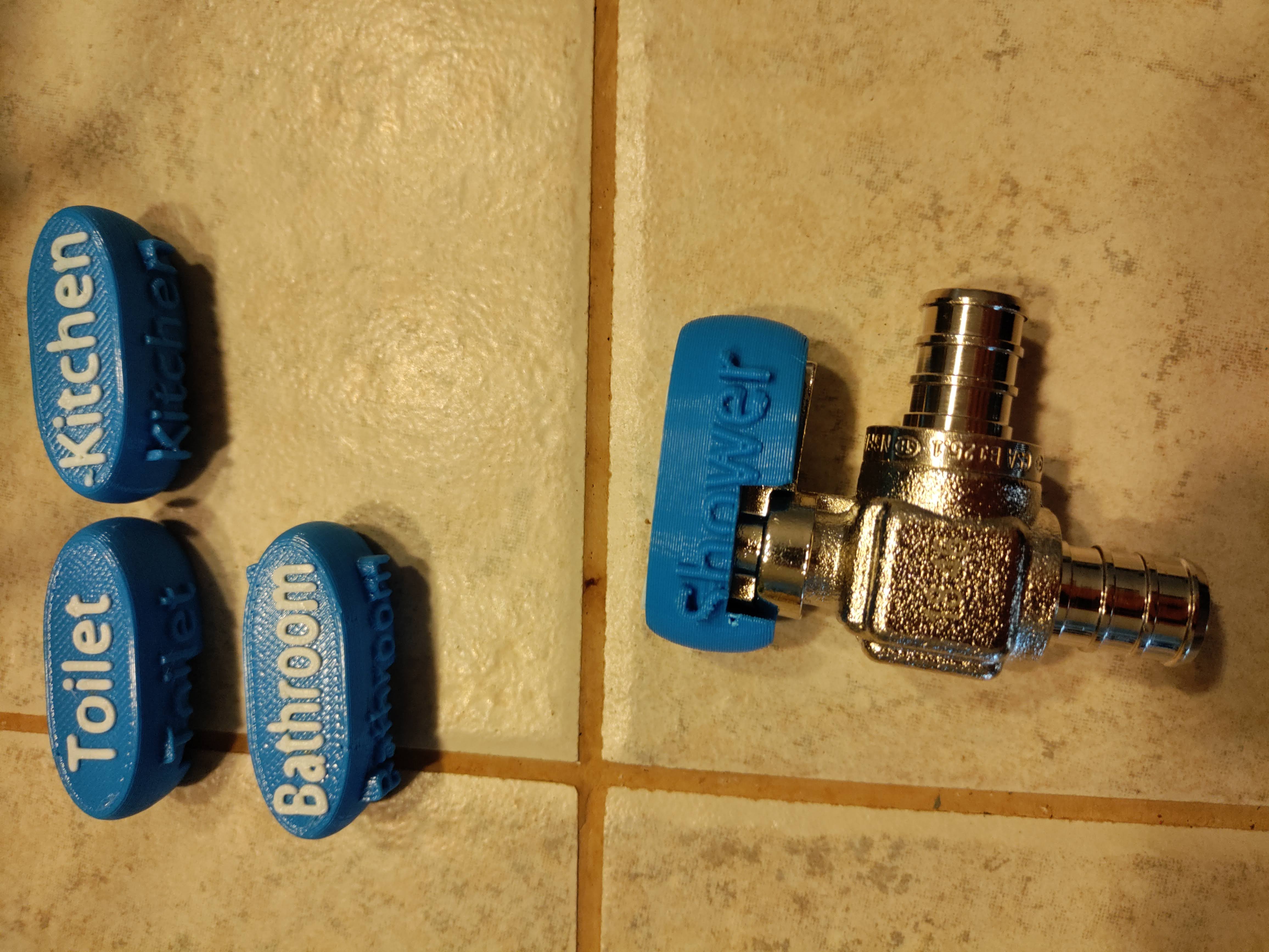 PEX Water Valve Labels by 3DontheGO Download free STL model