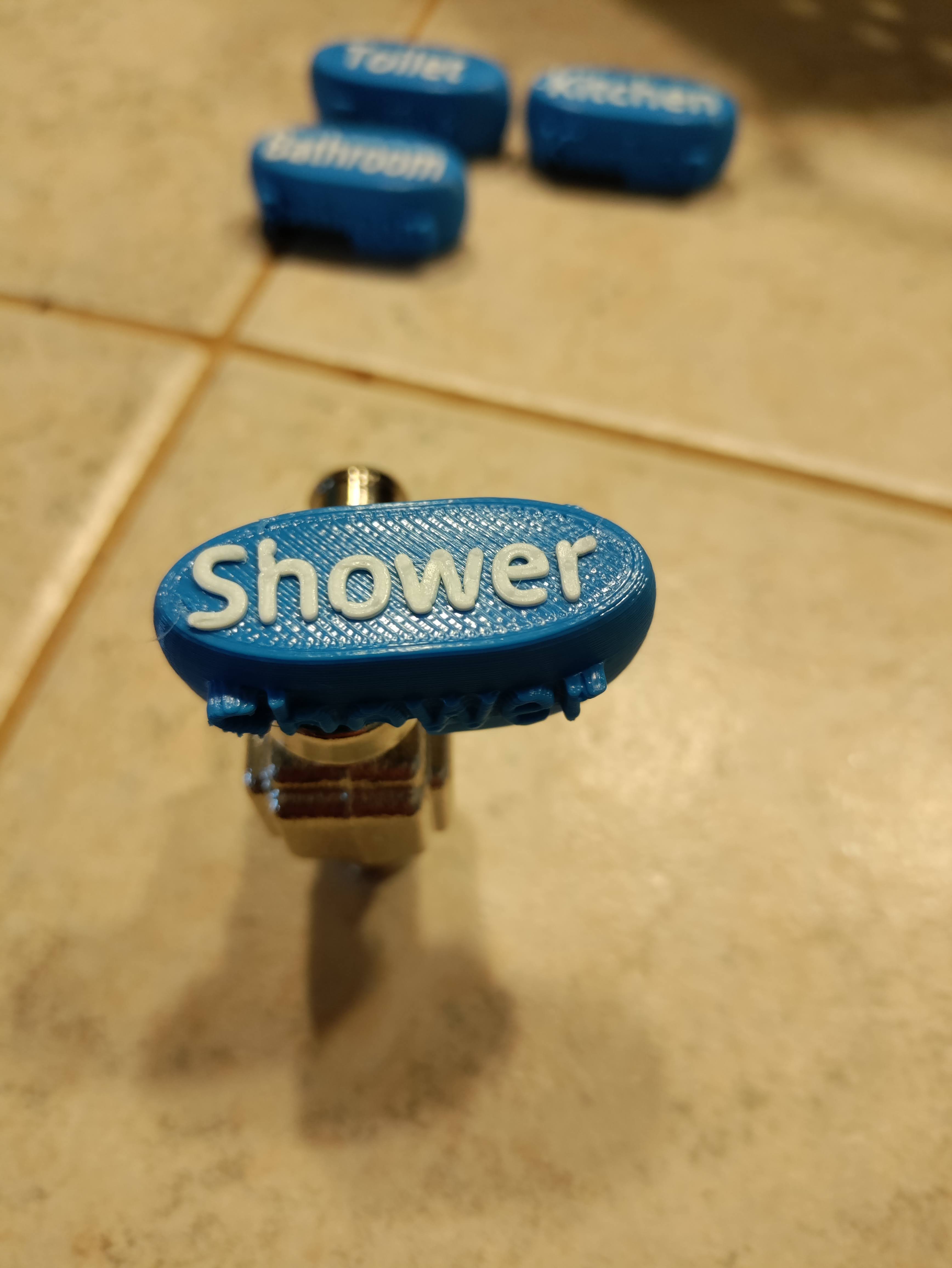 PEX Water Valve Labels by 3DontheGO Download free STL model