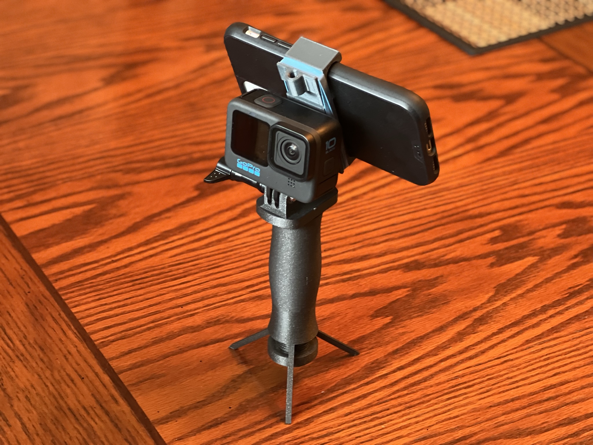 Handle and Tripod Camera Holder w/ Go Pro Attachment