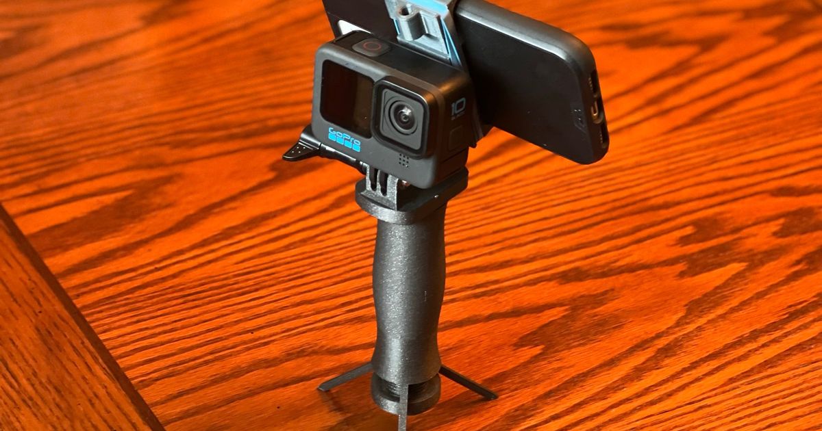 Handle and Tripod Camera Holder w/ Go Pro Attachment by Kosojo