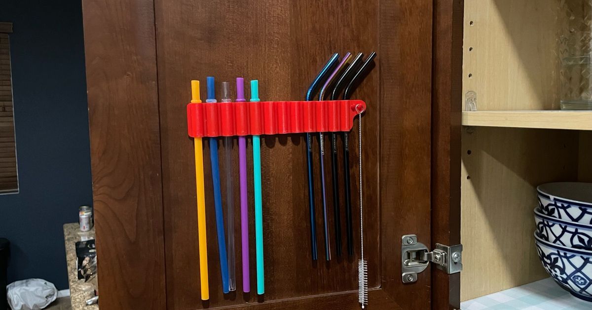Reusable Straw Organizer by smdollins Download free STL model