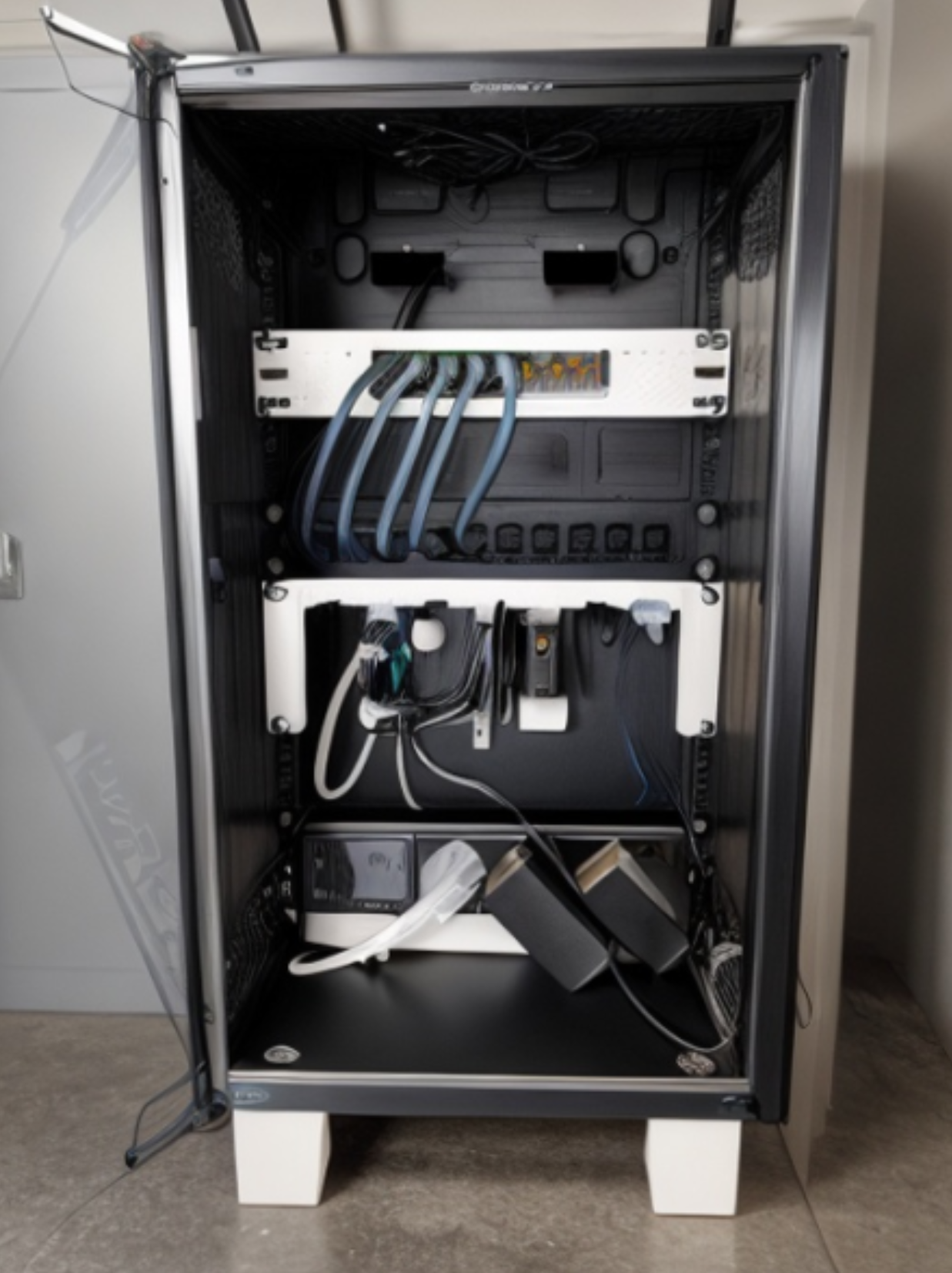 10" Server rack, Lanberg lift legs