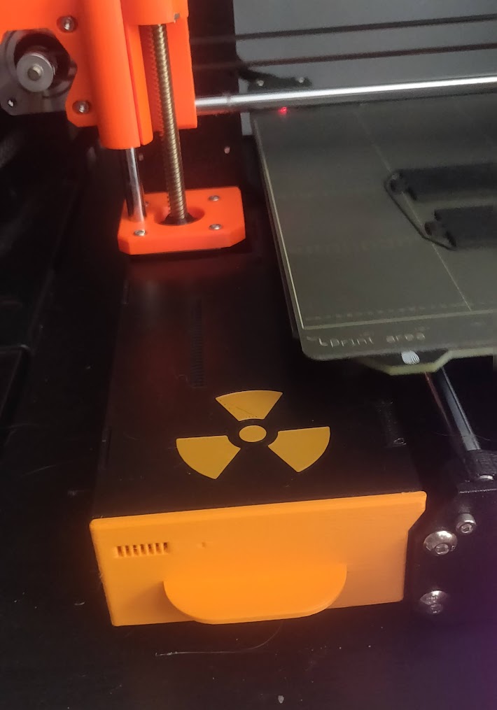 side drawer lid Radioactive logo