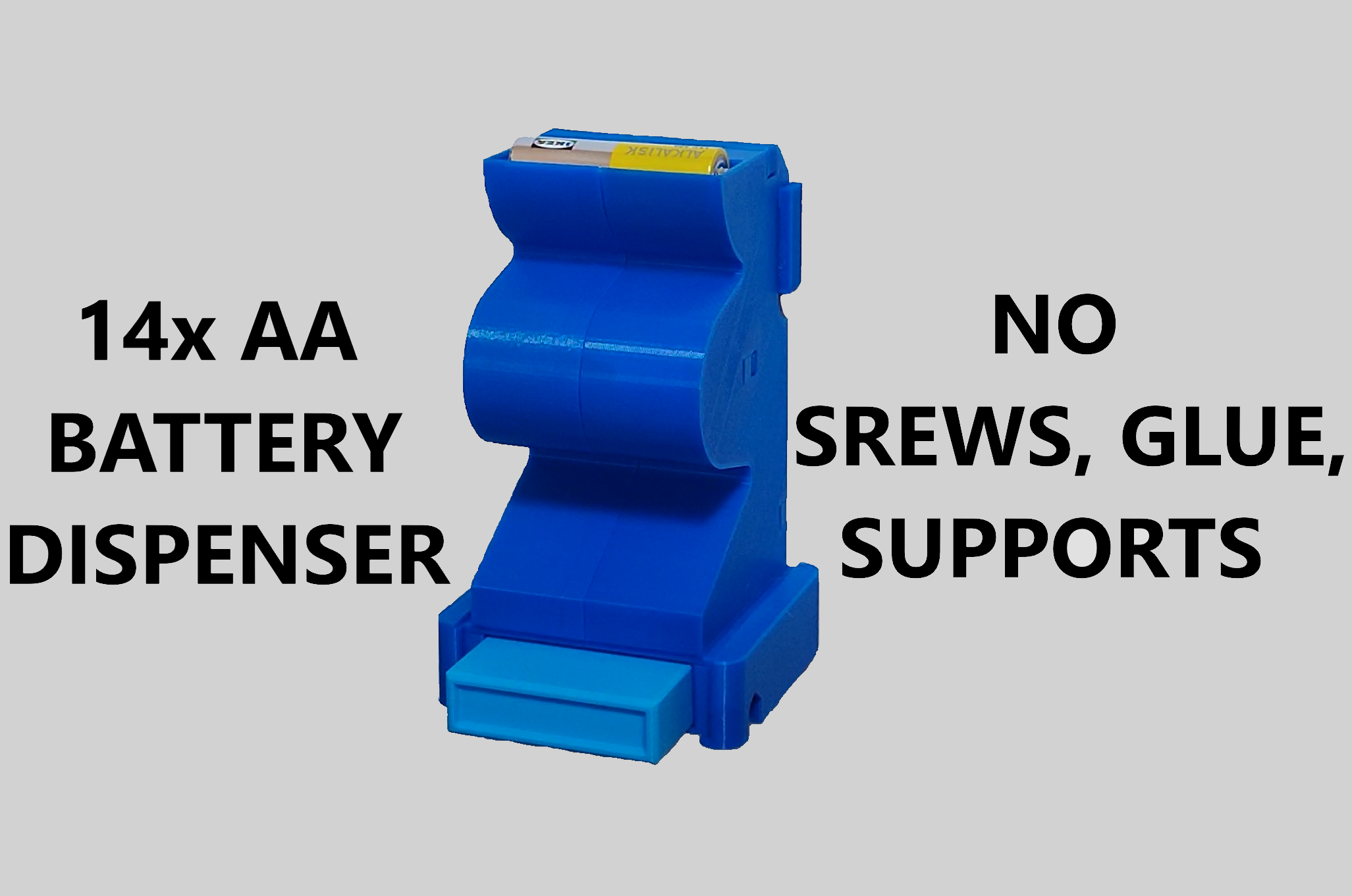 Wall mounted 14x AA Battery dispenser