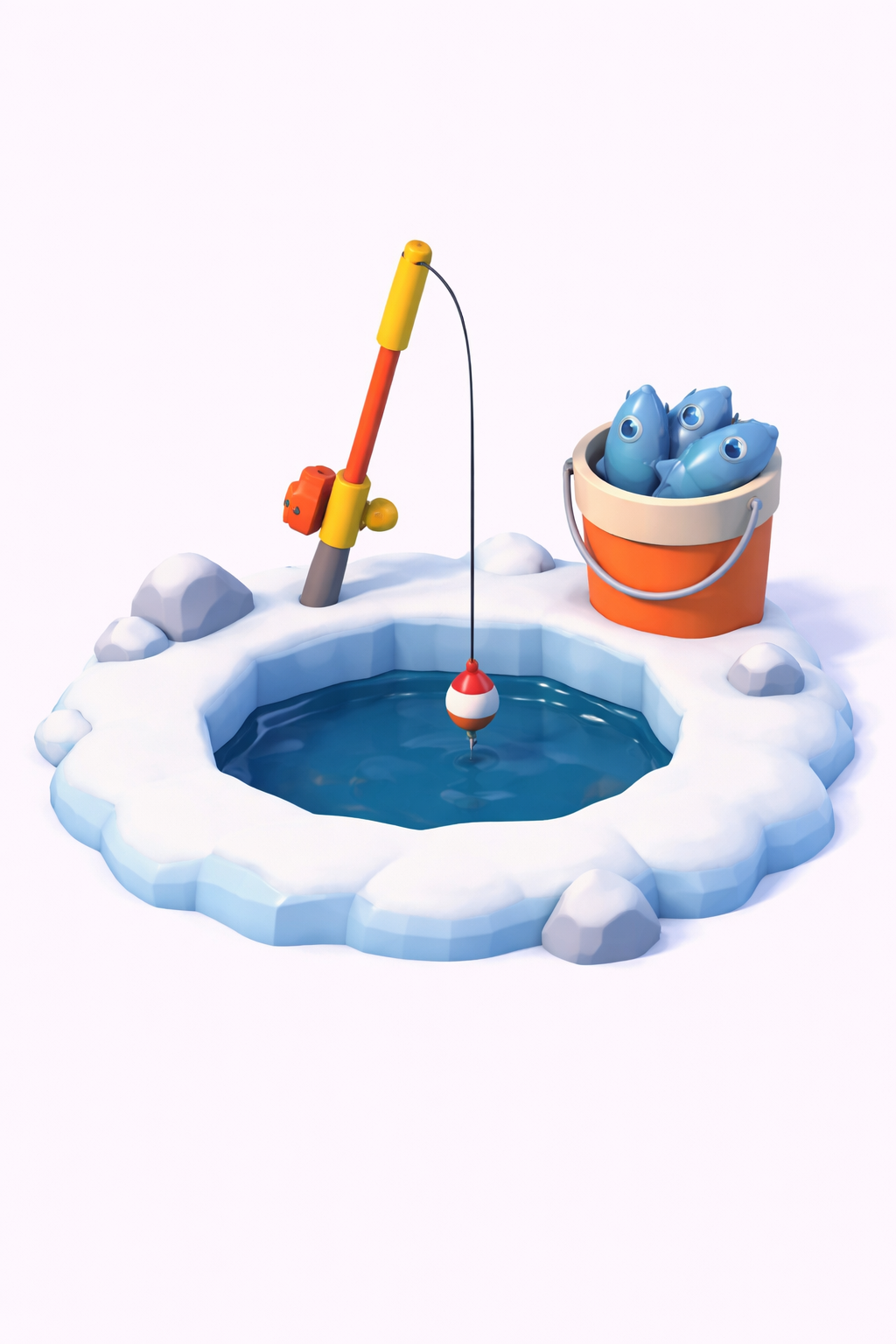 Low Poly Ice Fishing Hole