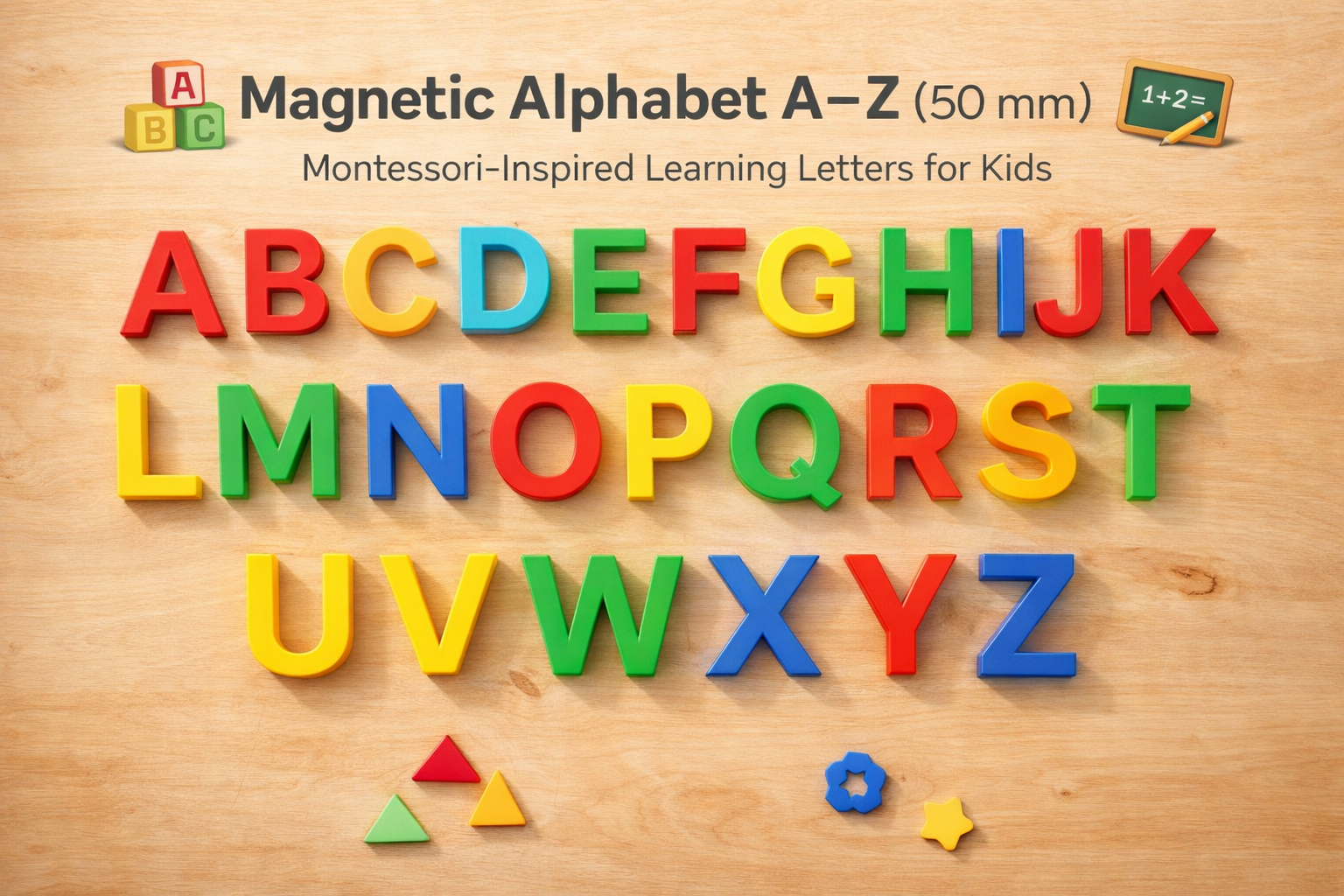 Magnetic Alphabet A–Z (50 mm) – Montessori-Inspired Learning Letters for 3D Printing