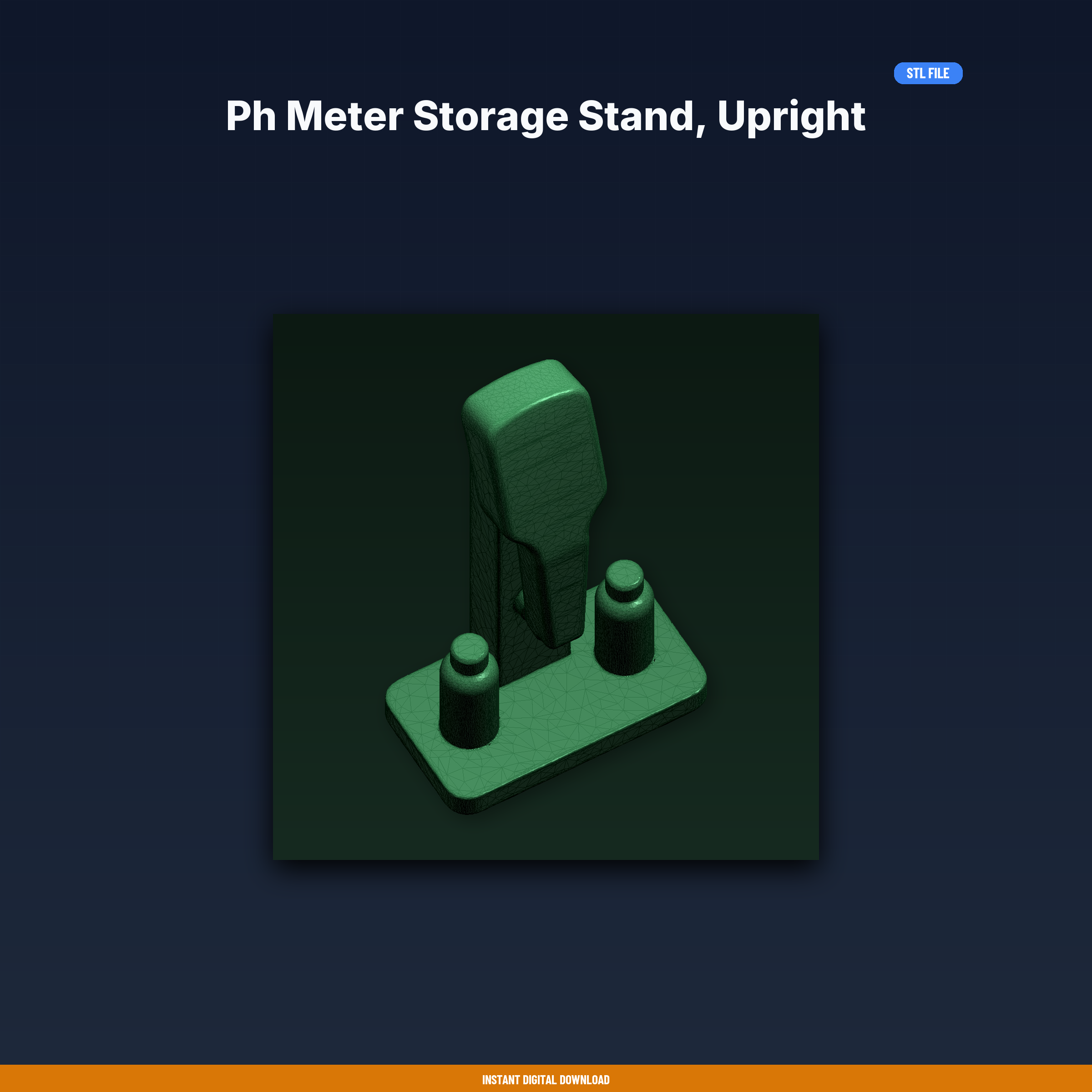 Ph Meter Storage Stand, Upright Holder, Calibration Solution - 3D Printable STL File