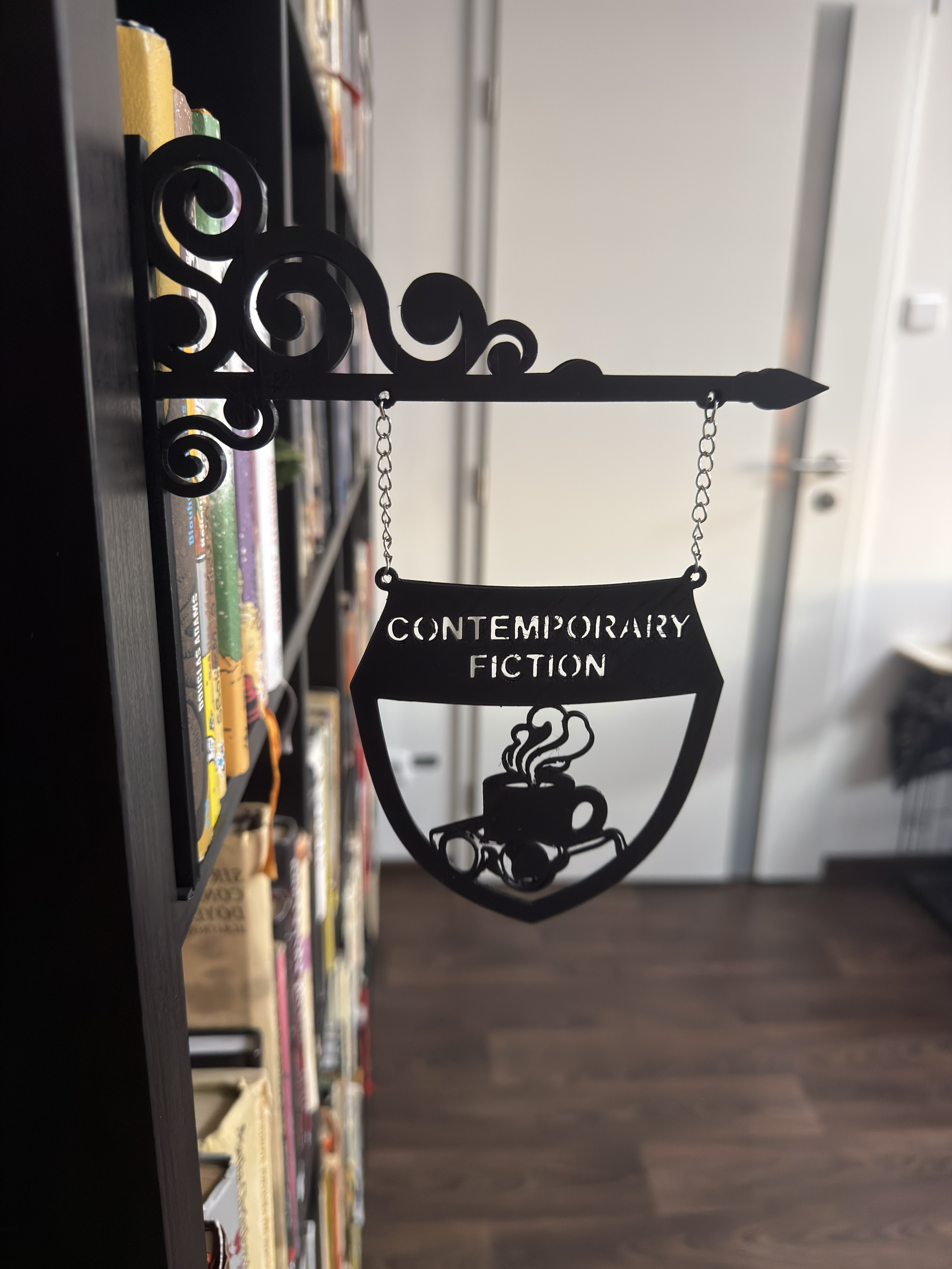 Library sign : contemporary fiction 3D model by Heavysek