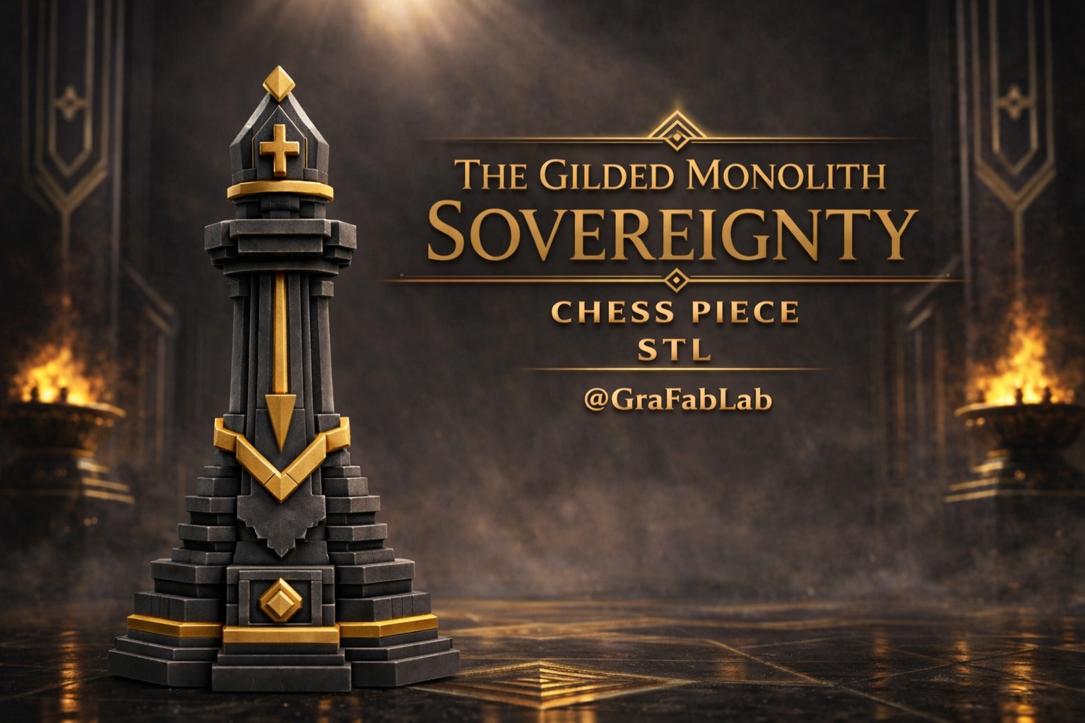 The Guilded Monolith Sovereighnty "Bishop" - chess piece