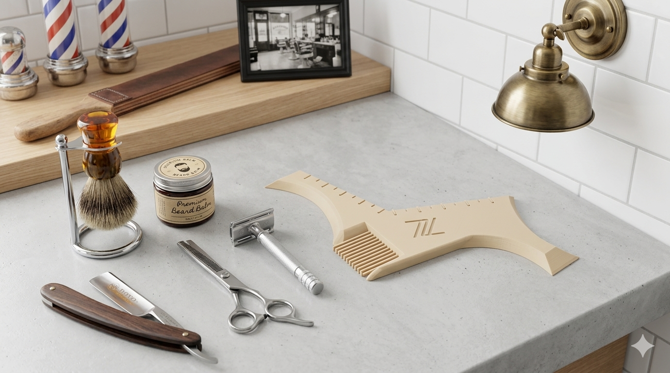 Precision Beard Shaping Template and Styling Comb — miniatura 2