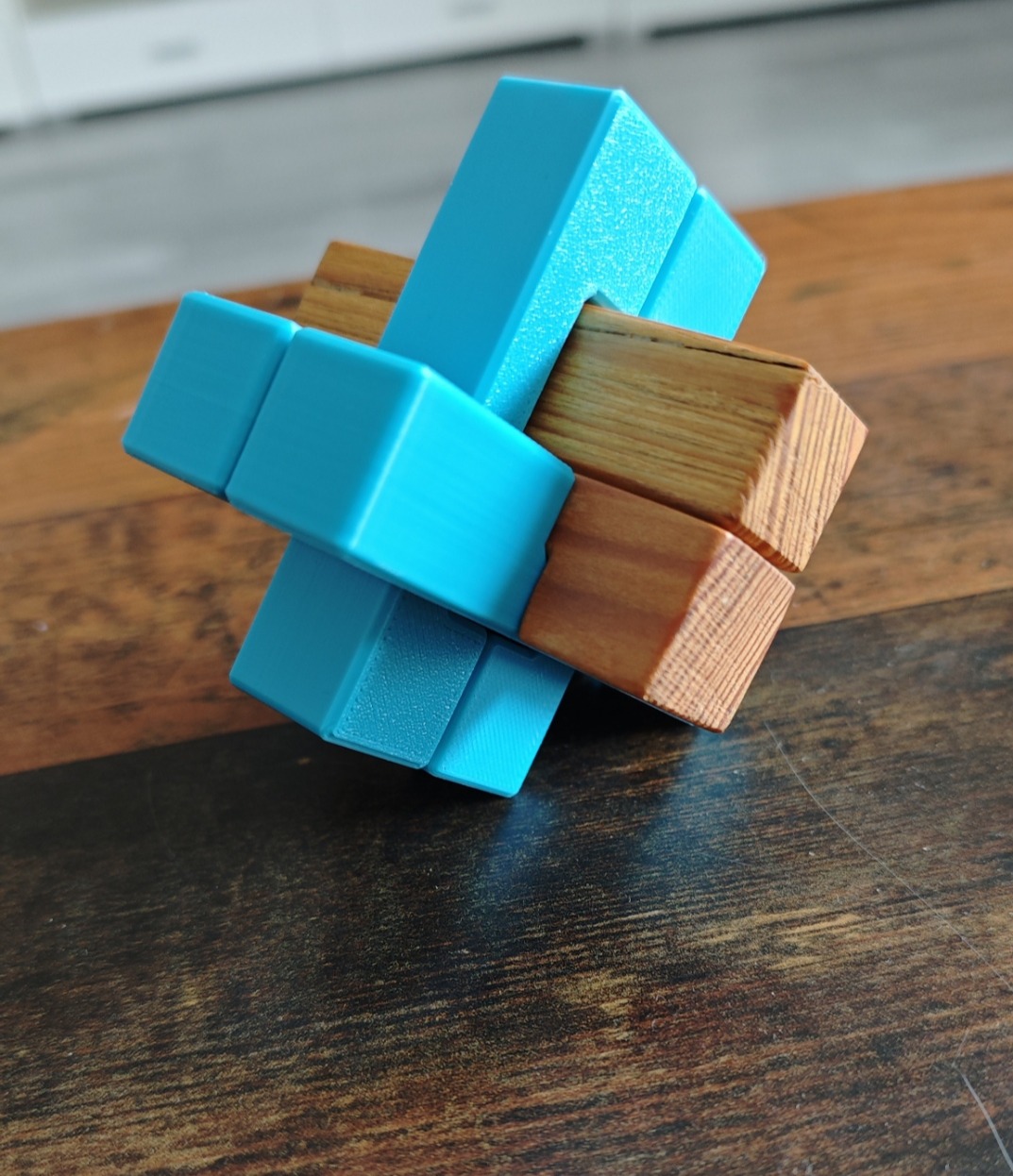Devil’s Knot Burr Puzzle – Interlocking Brain Teaser | Teufelsknoten (3D Druck) — thumbnail 8