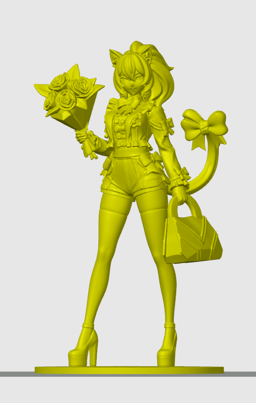 Anime cat-girl figurine 27 3D model