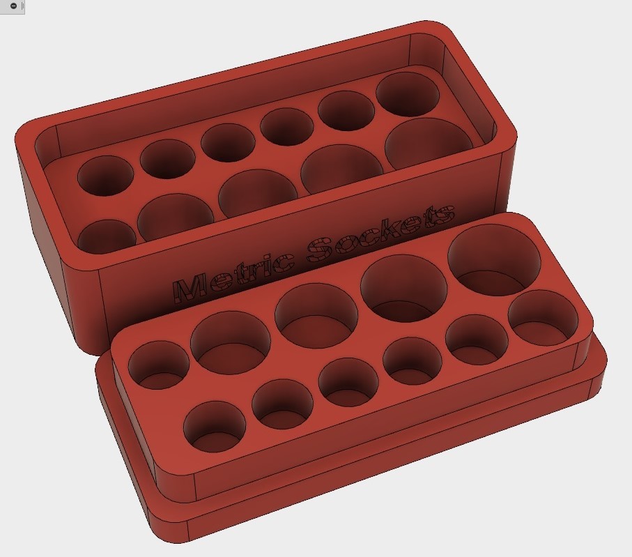 Miniatura 2 do modelo 3D Metric Socket Storage Box