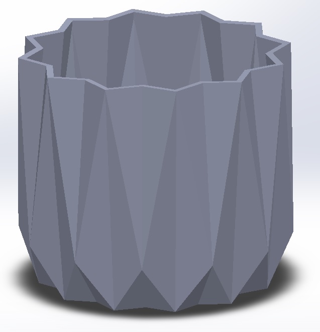 Triangular Vase 70mm Diameter 2mm thick