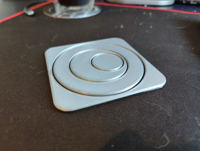 Square coaster with fancy circles