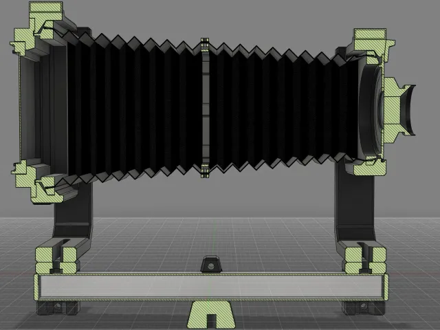 Camera Bellows in two parts with Modified Vega Frame