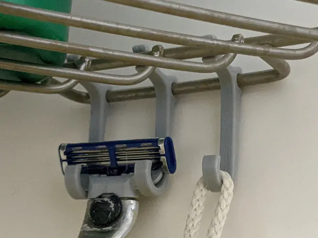 Corner Shower Basket accessory clips