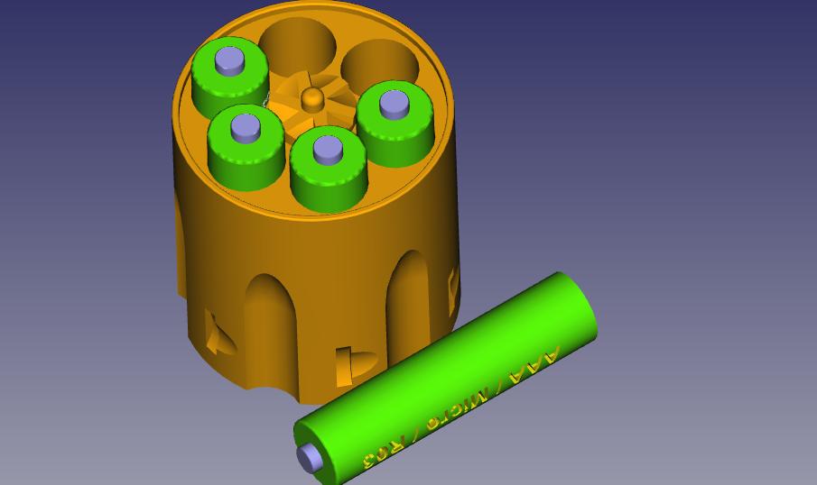 Batterietrommel für 6 AAA und AA Batterien