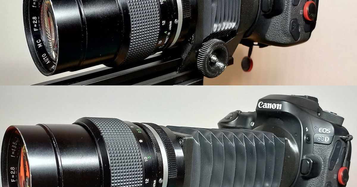 MACRO photography accessories focusing rail and bellows using 2020 v