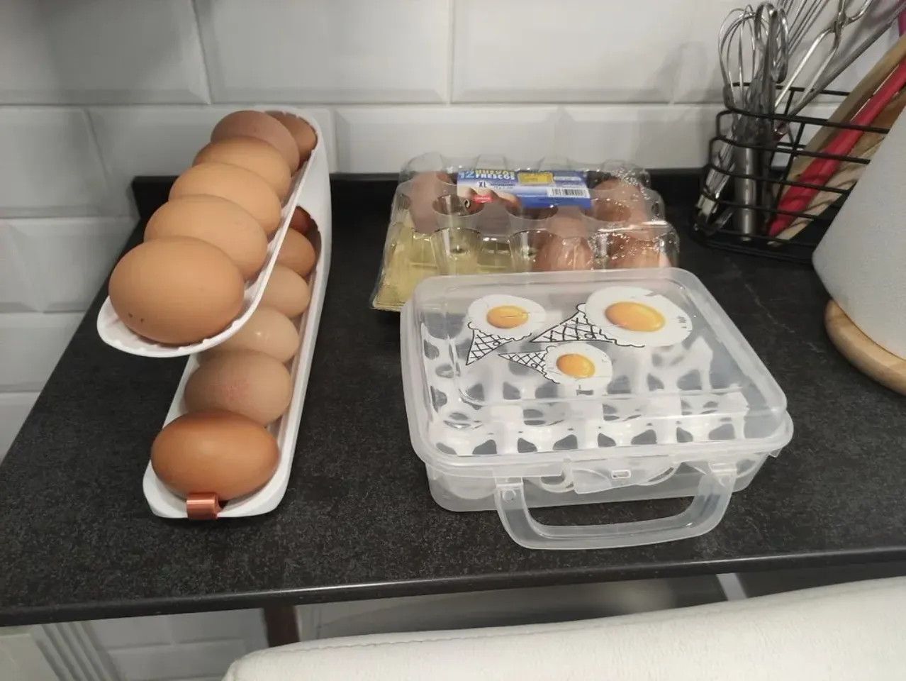 Egg Holder Refrigerator Egg Dispenser Egg Storage Box Egg Fresh-Keeping  Case USA