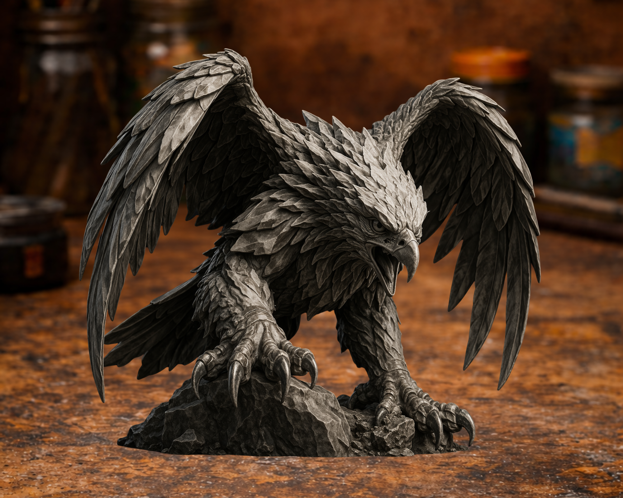 Eagle Sculpture with Spread Wings 3D model