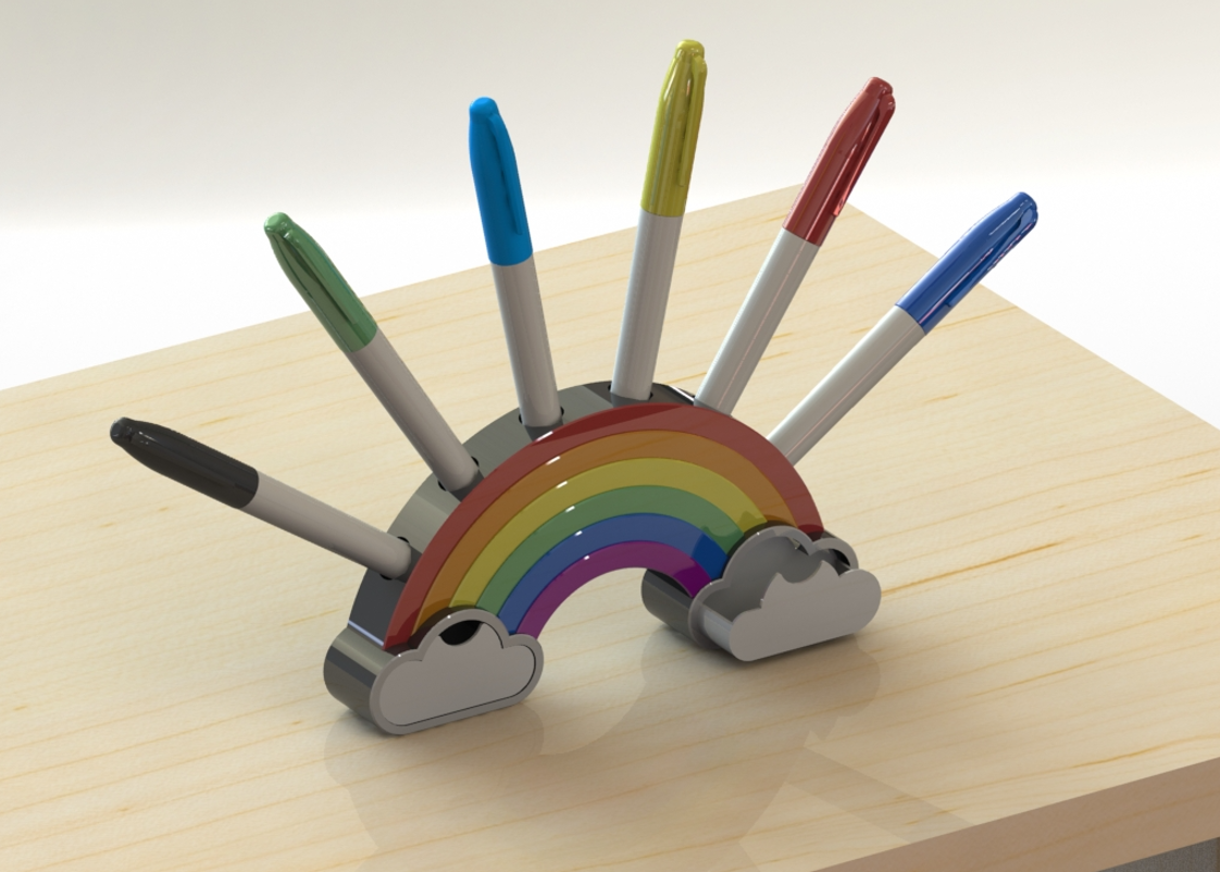 Sharpie rainbow holder