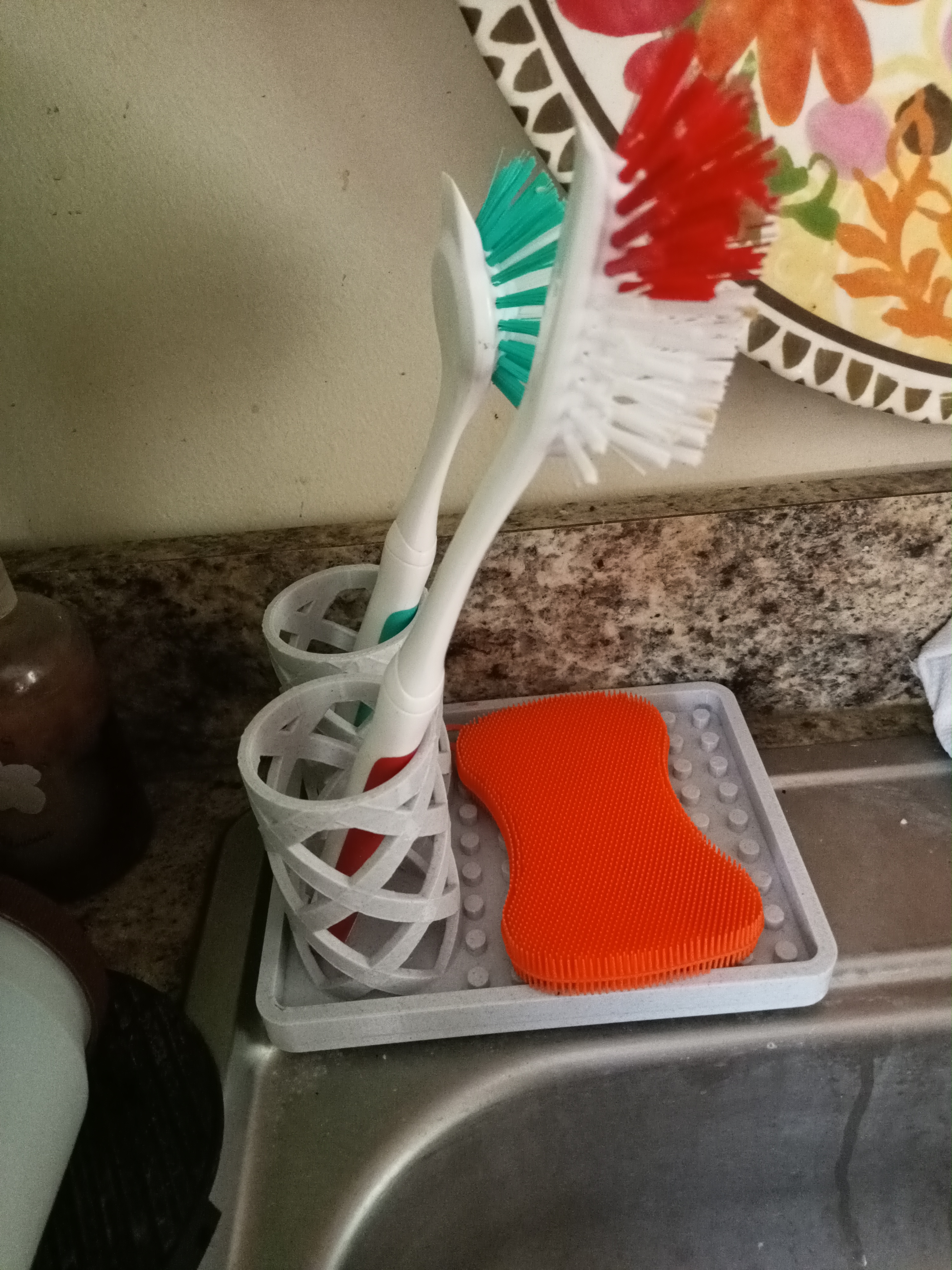 One sponge bigger brush holder Remix Neo Kitchen Cleaning Plate