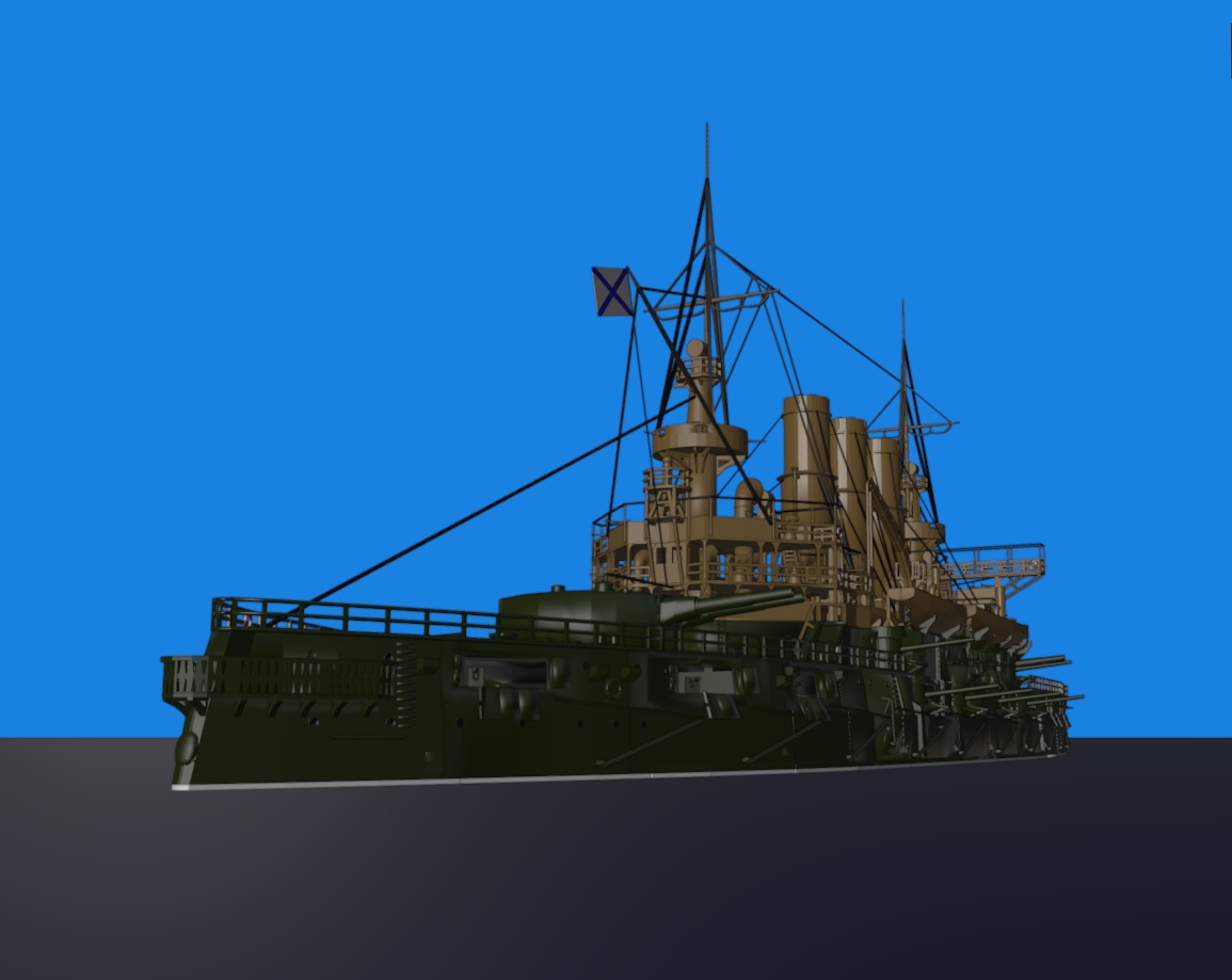 Battleship Retvizan (1902) by Sora_3D | Download free STL model ...