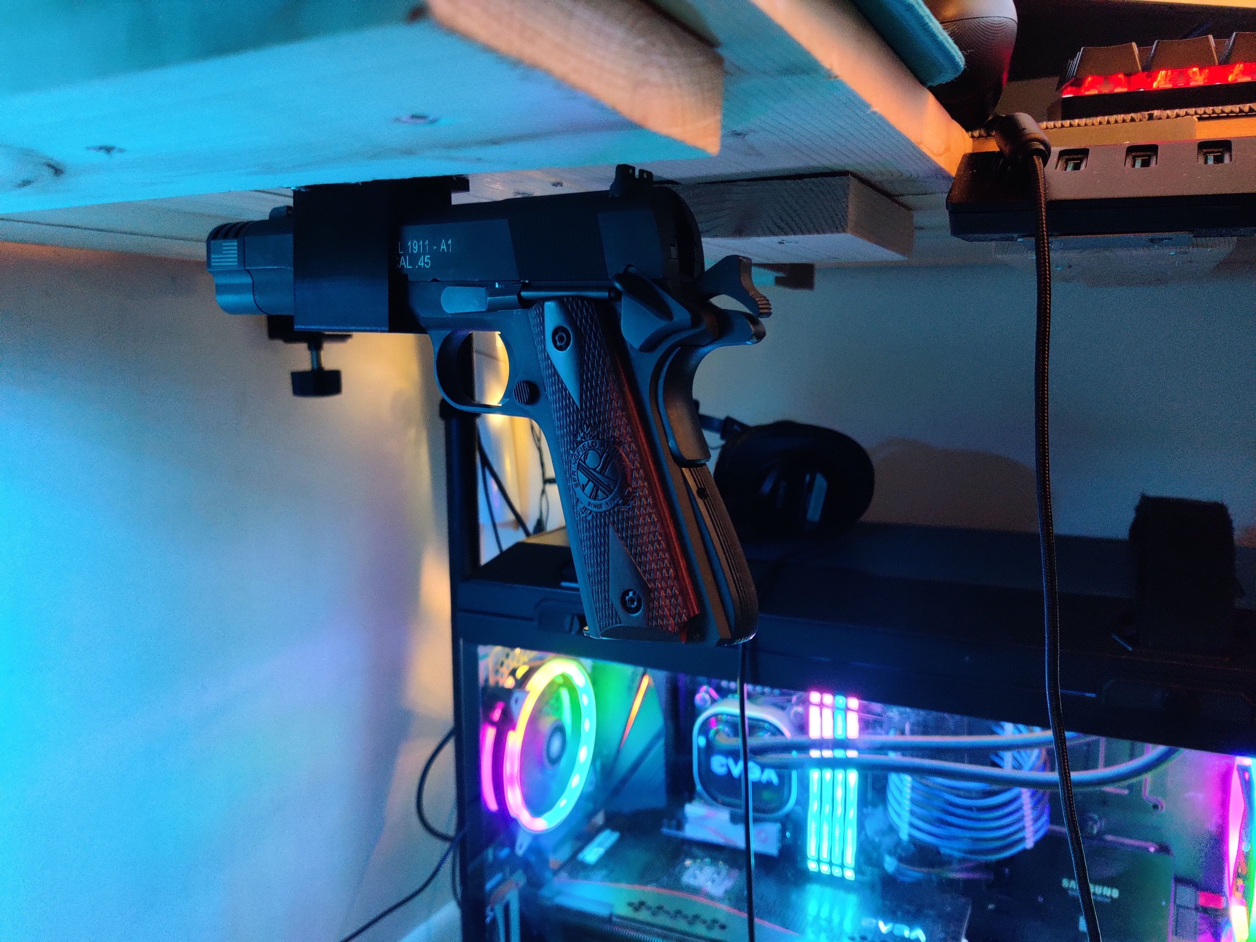 1911A1 Mountable Holder - Under Desk/wall (standard full size 1911 compatible)