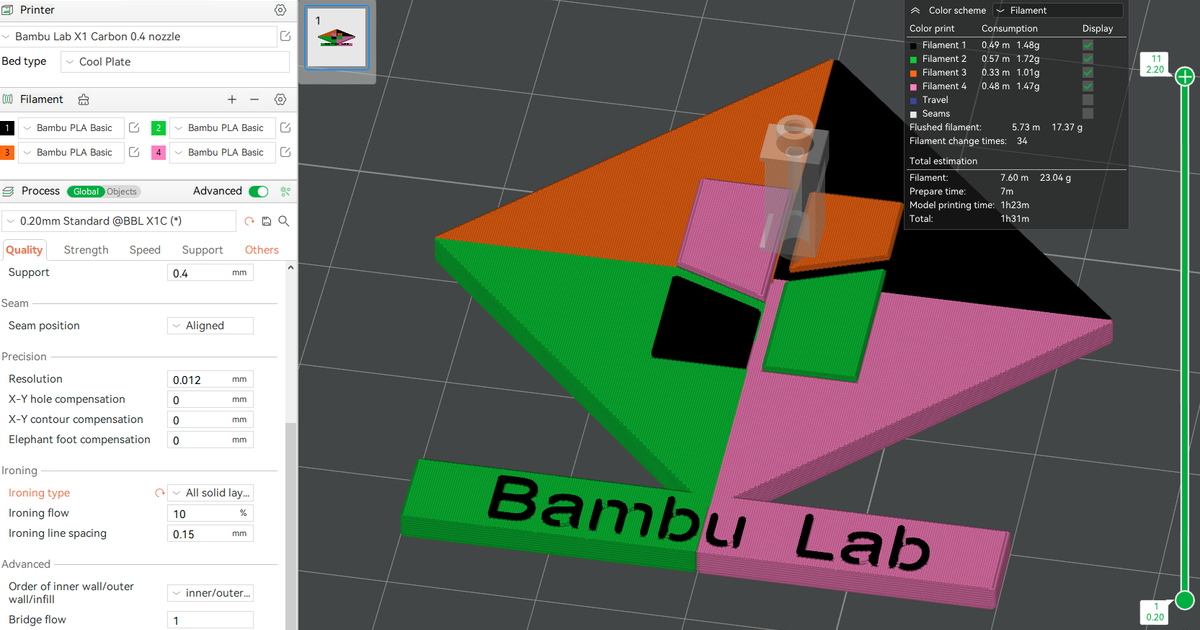 Bambu Lab X1 Color Test by TheMidnightSmith Download free STL model