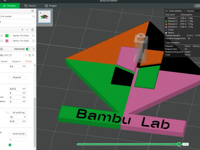 Bambu Lab X1 Color Test