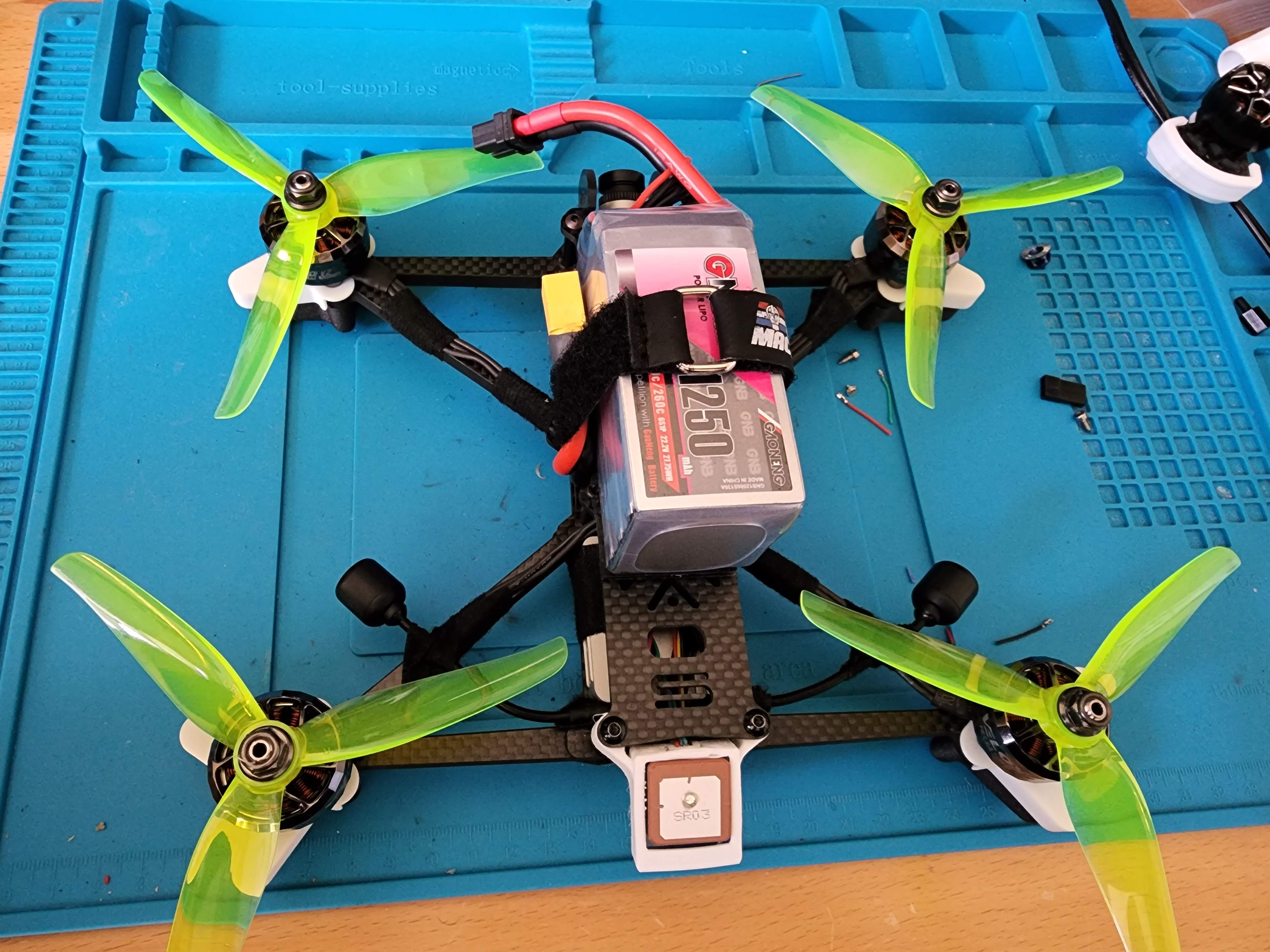 AOS5 V1 TBS M8 GPS with GepRC super buzzer mount