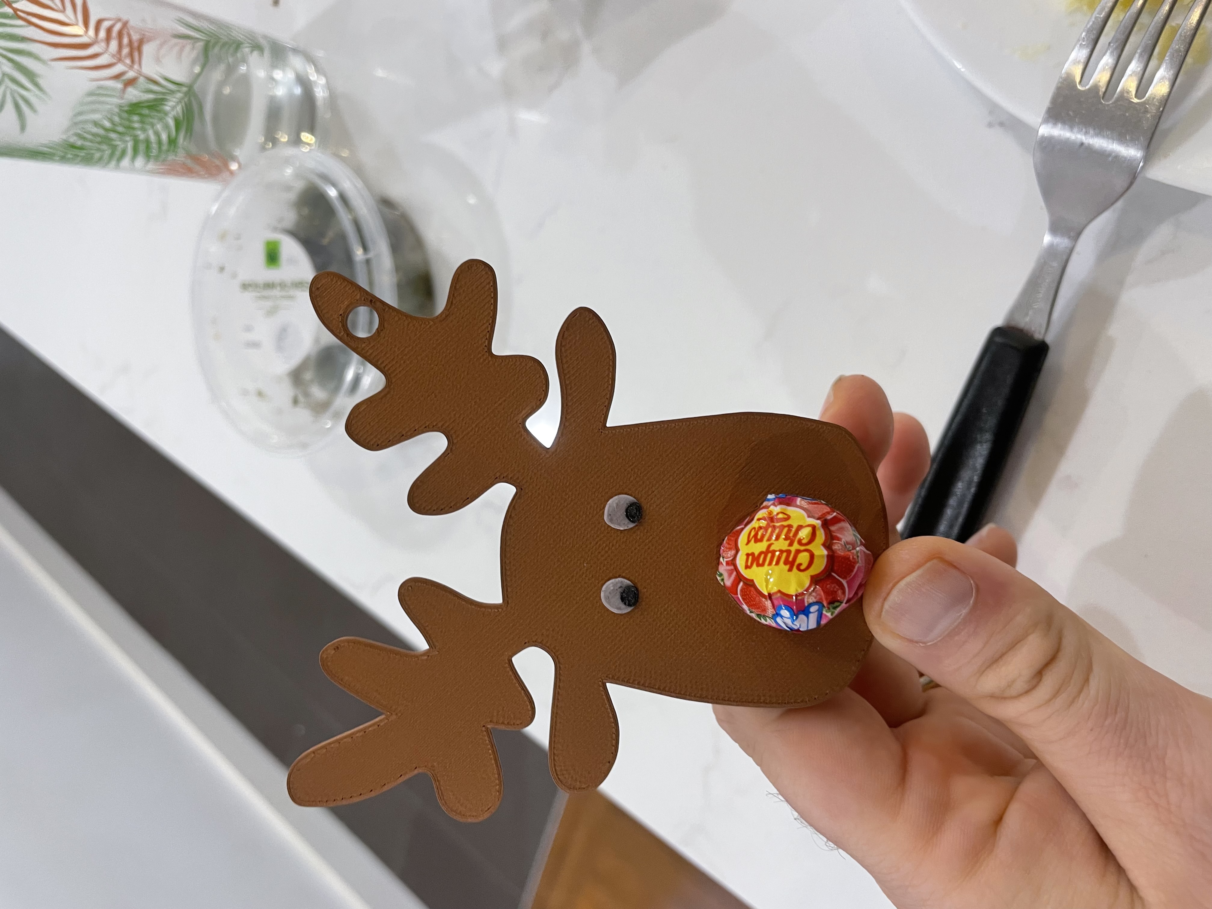 Reindeer lollipop Christmas ornament