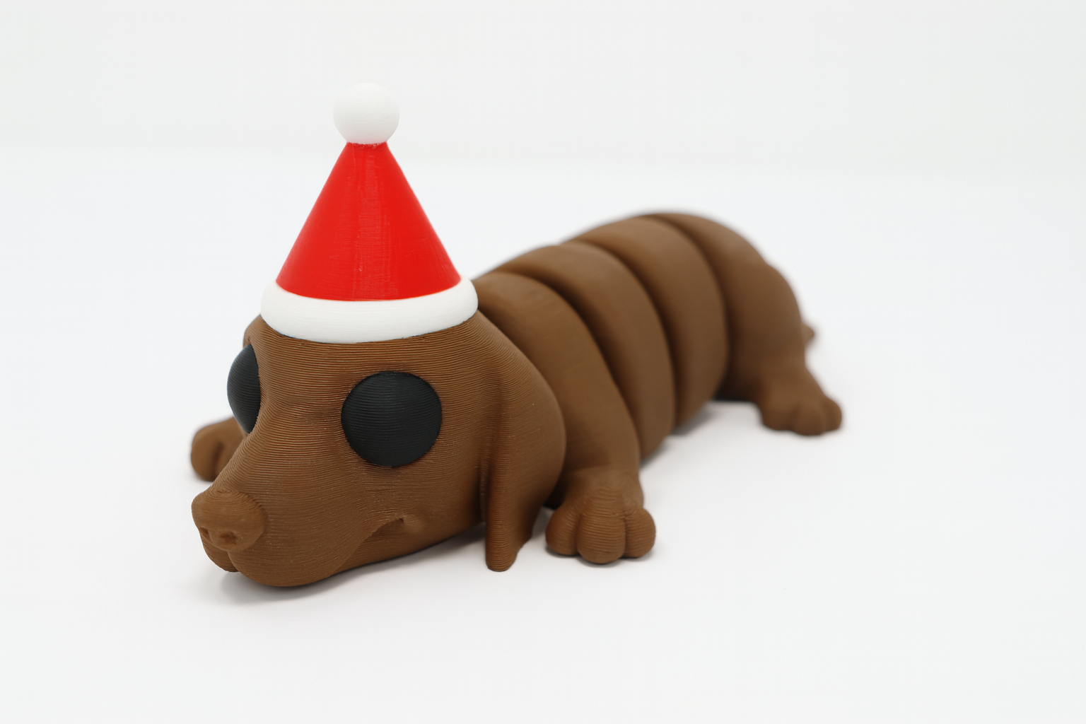 Funny Articulated Dachshund with Santa Hat