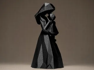 Geometric Mother and Child Figurine