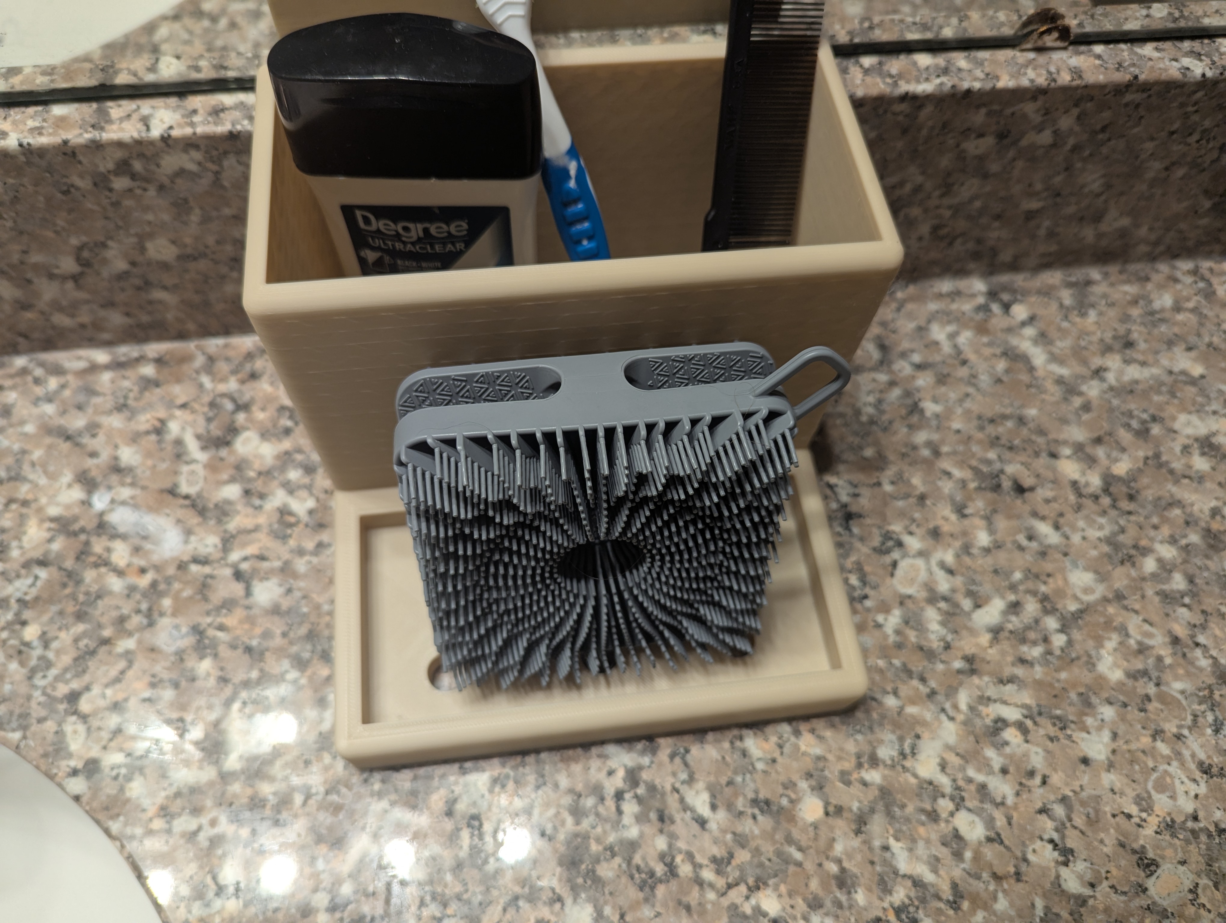 soap holder with built in tooth brush holder (print in place)