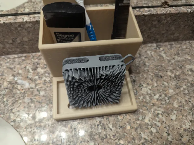 soap holder with built in tooth brush holder (print in place)