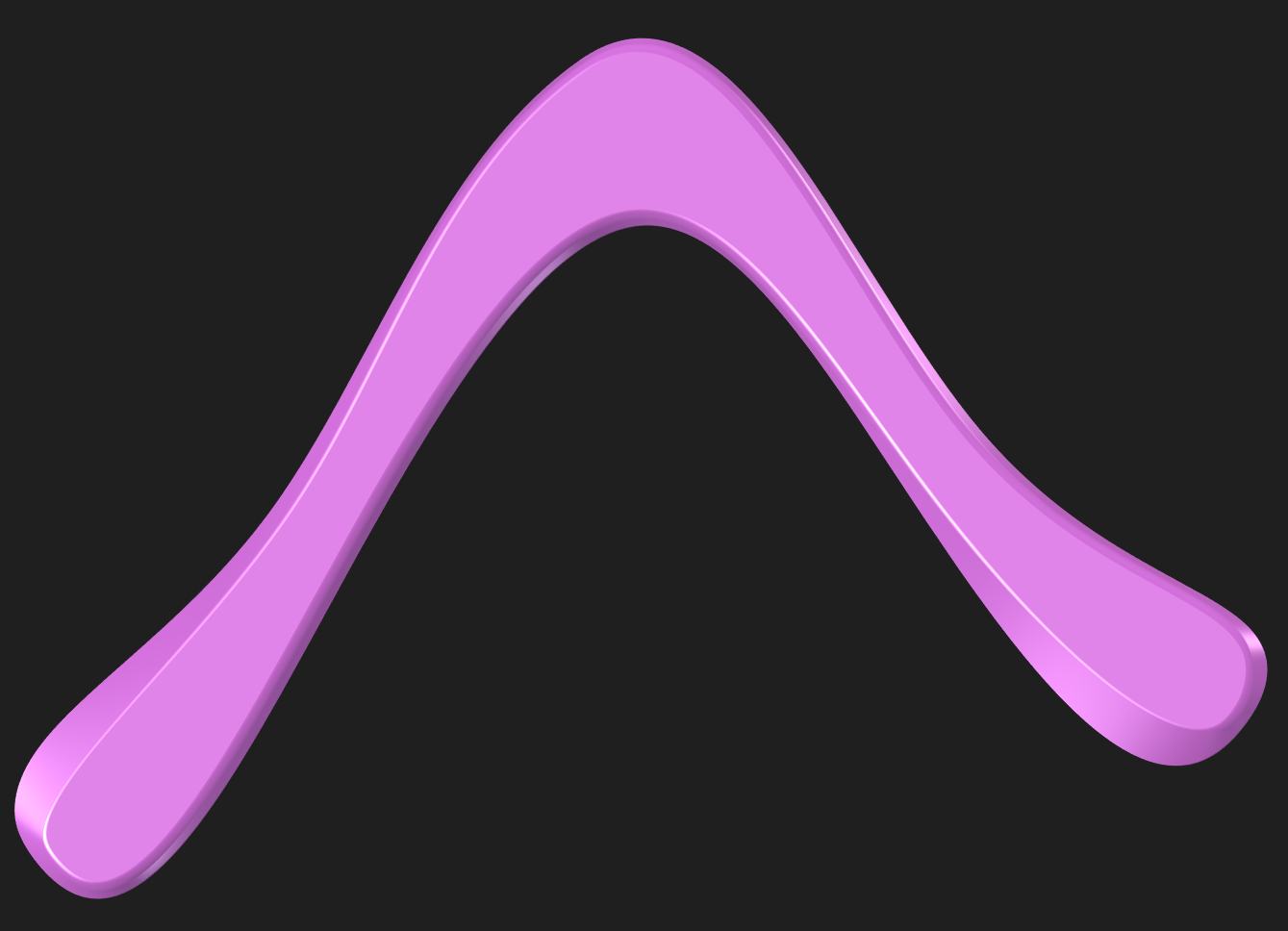 Spline-Based Boomerang in FreeCAD 1.2 3D model