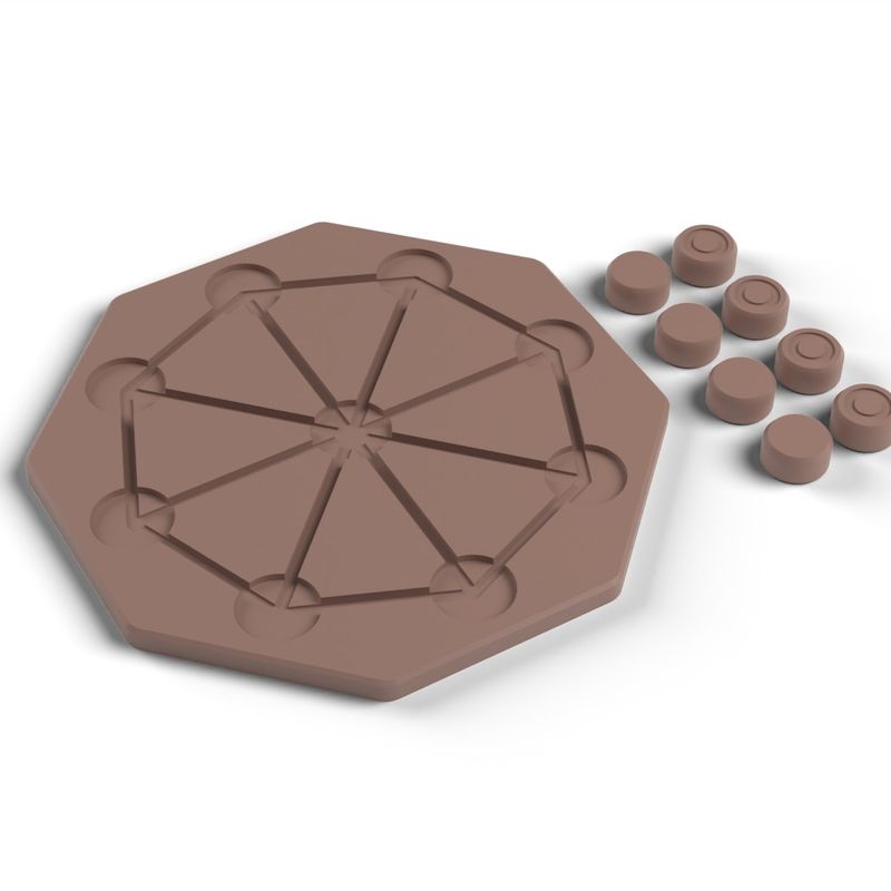 Mu Torere Board - Traditional Eight-Point Strategy Game with Pieces, No ...