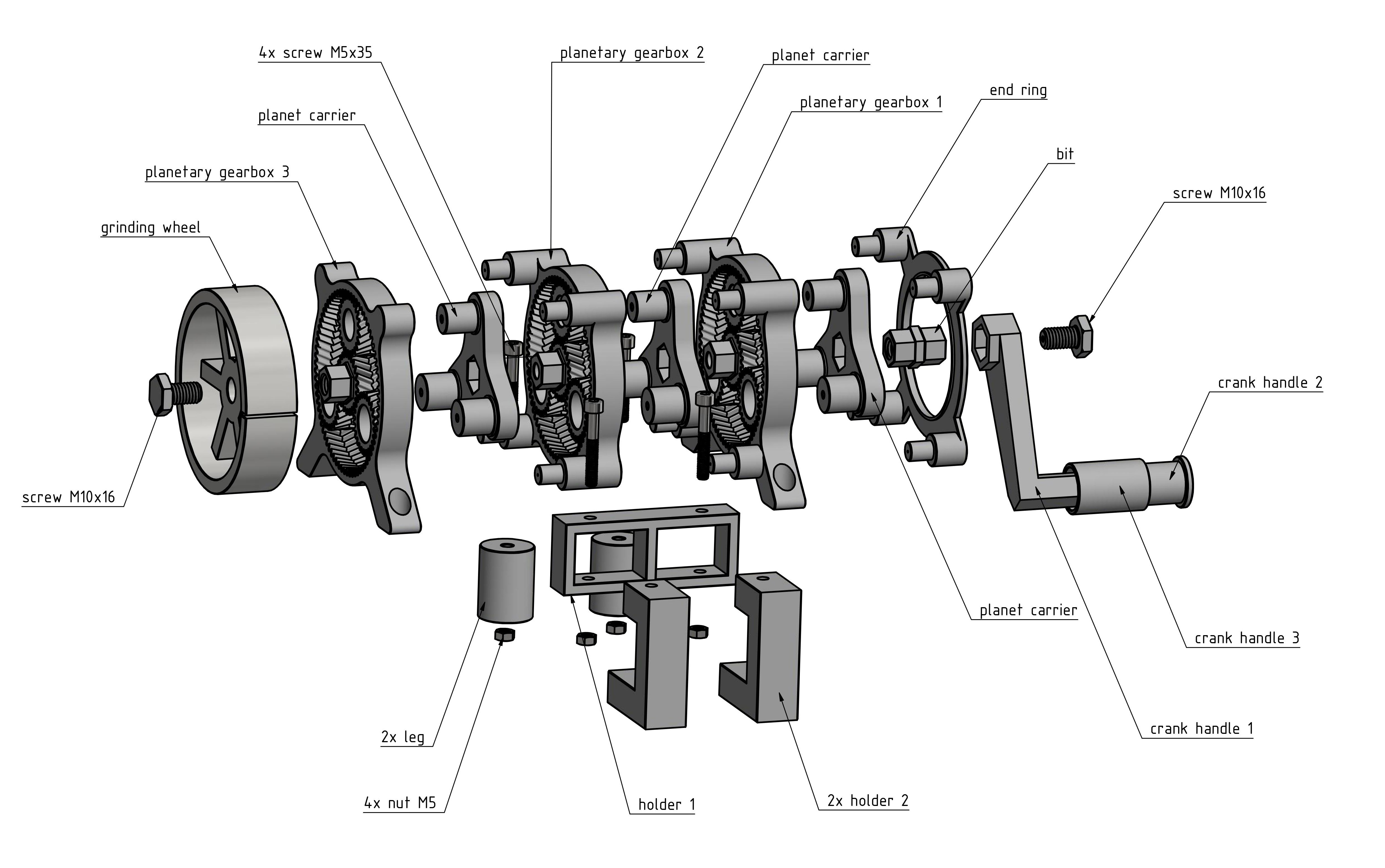 PA11 Carbon Fiber Gearbox by Prusament Download free STL