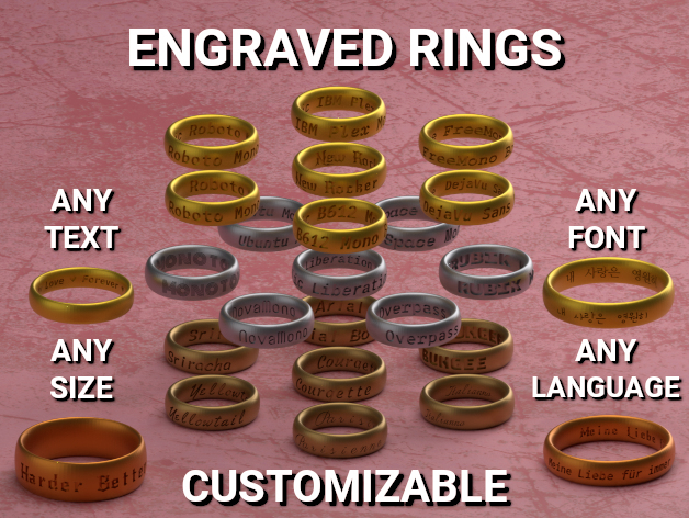 Customizable Engraved Rings