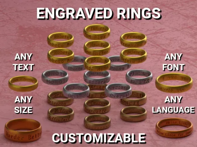Customizable Engraved Rings