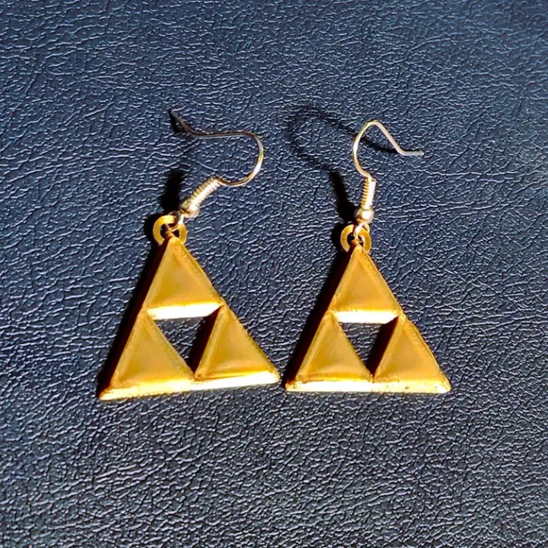 Triforce Earrings with Beveled Edges by Lyl3 Download free STL